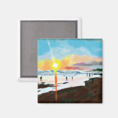 Sun-kissed Shores: Avondharmonie Magneet (Voorkant / Achterkant)