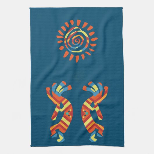 Sun Kokopelli Zuidwestelijke Keukenhanddoek (Verticaal)