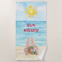 Sun Kust Beach Towel met Sunbather
