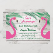Sun Kust Let's Flamingle 21st Birthday Party Kaart (Voorkant / Achterkant)