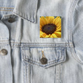 Sun Kust Sunflower Vierkante Button 5,1 Cm (In situ)