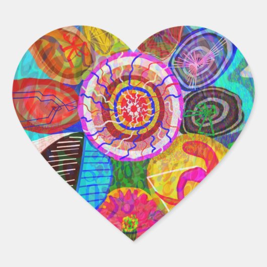 SUN Life Force op aarde Hart Sticker (Voorkant)