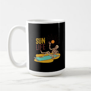 Sun Life met een Skelet Sunning op een Koffiemok