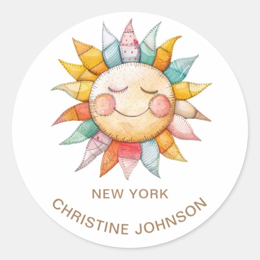 Sun Logo Classic Ronde Sticker (Voorkant)