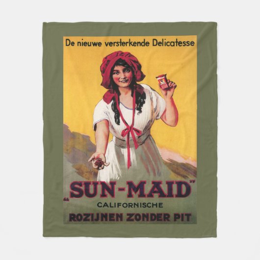 Sun-Maid California Raisin Poster Fleece Deken (Voorkant)