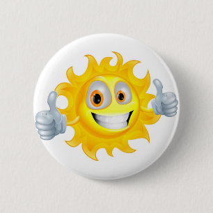Sun man cartoon ronde button 5,7 cm