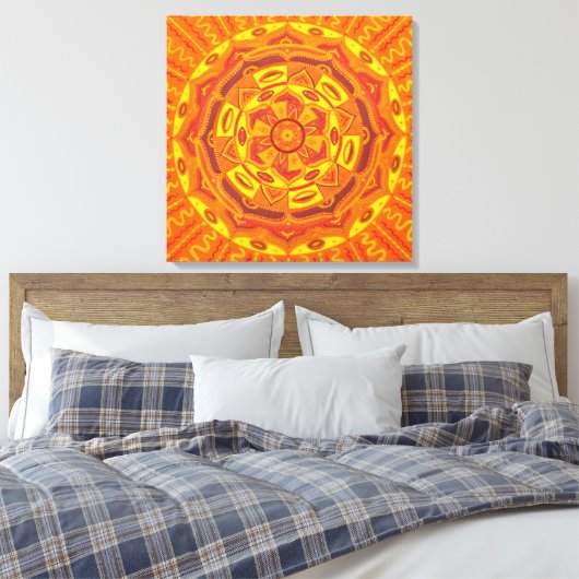 Sun Mandala Canvas Afdruk (Insitu (Slaapkamer))