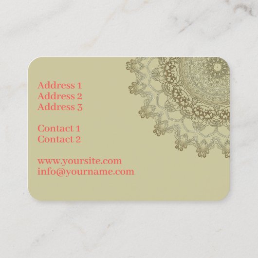 Sun Mandala - Carte de visite (Dos)