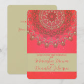Sun Mandala - Carte Faire-part de mariage (Devant / Derrière)