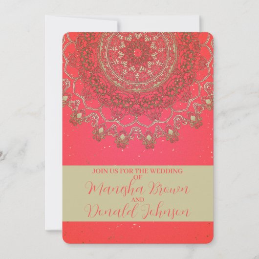 Sun Mandala - Carte Faire-part de mariage (Devant)