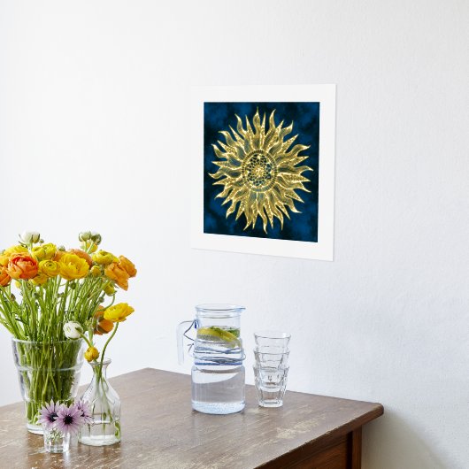 Sun Mandala Gold Foil Art Print (Laag (Keuken))