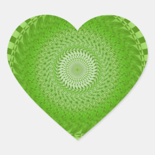 Sun Mandala green Hart Sticker