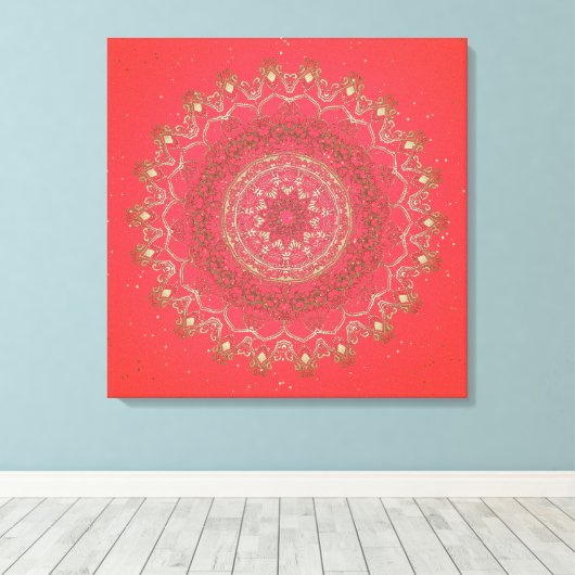 Sun Mandala - Ingewikkeld Canvas (Insitu (Houten vloer))