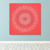 Sun Mandala - Ingewikkeld Canvas Afdruk (Insitu (Houten vloer))