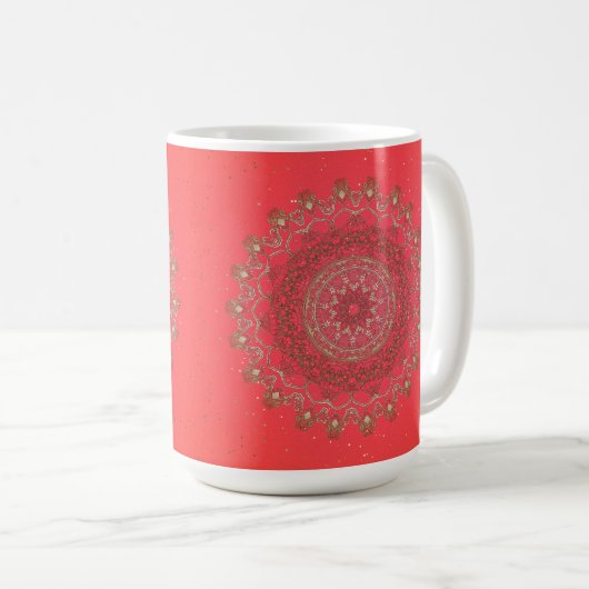 Sun Mandala - Mug de café, Coupe (Devant droit)