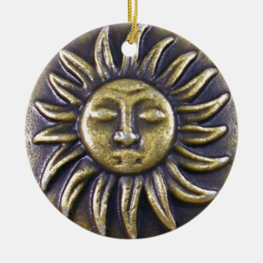 Sun Medallion Keramisch Ornament (Voorkant)