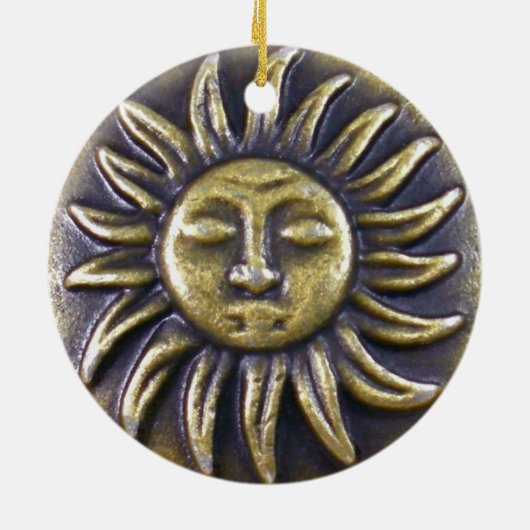 Sun Medallion Keramisch Ornament (Achterkant)