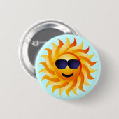 SUN MET SHADES AAN RONDE BUTTON 5,7 CM (Voorkant /achterkant)