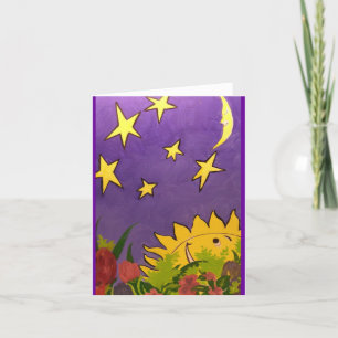 Sun Moon and Stars Color Folded Wenskaart Kaart