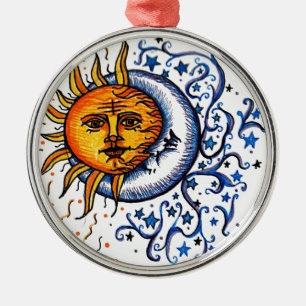 SUN MOON ART-ONTWERP METALEN ORNAMENT