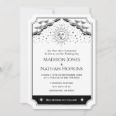 Sun & Moon Black & White Tarot Uitnodiging (Voorkant)