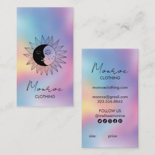 Sun Moon Boho Line Art Rainbow Social HANG LABELS