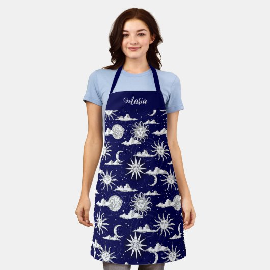 Sun Moon Celestial Pattern - Gepersonaliseerd Schort (Gedragen)