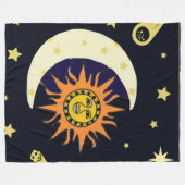 Sun Moon en Celestial Bodies Fleece Deken (Voorkant (Horizontaal))