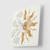 Sun Moon en Stars Clock Vierkante Klok (Hoek)