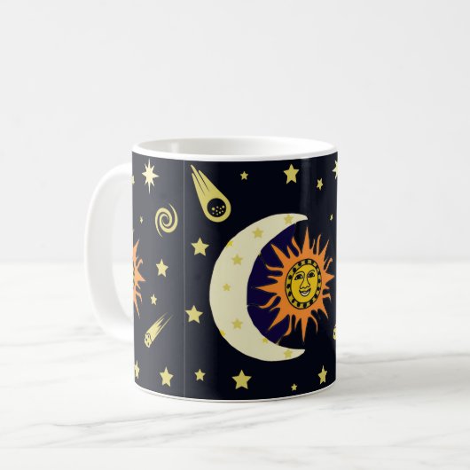 Sun Moon et corps céleste Coffee Mug (Devant gauche)