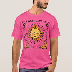 Sun Moon Galactische Ruimte Energie Vibratie Astro T-shirt