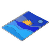 Sun moon heuvelt abstract landschapsblauw notitieboek (Linkerzijde)