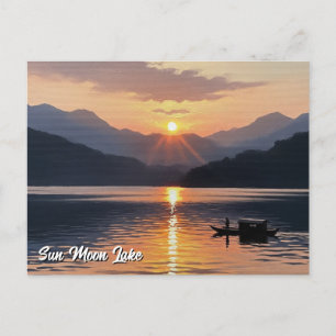 Sun Moon Lake Taiwan zonsopgang Briefkaart