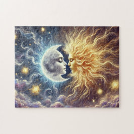 Sun & Moon Lovers Celestial Soulmates Art Legpuzzel