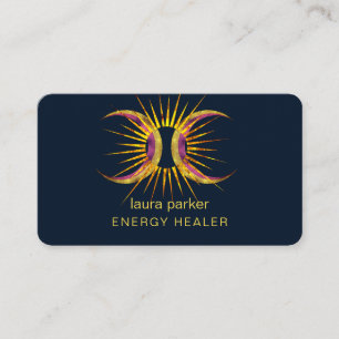 Sun Moon Mystic Crescent Reiki Healer Visitekaartje