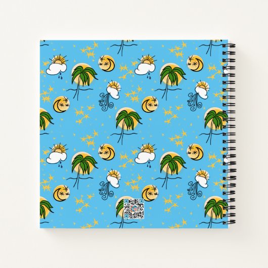 Sun Moon Palm Tattoo Turquoise Sketchbook Journal (Dos)
