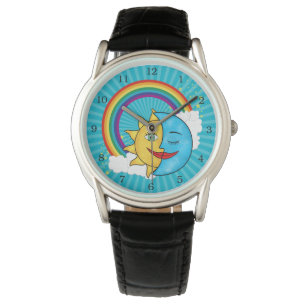 Sun Moon Rainboow Celestial-thema Horloge