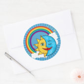 Sun Moon Rainbow Stars Ronde Sticker (Envelop)