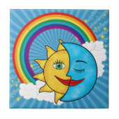 Sun Moon Rainbow Stars Tegeltje (Voorkant)
