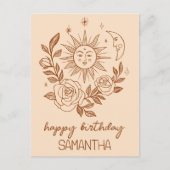 Sun Moon & Roses Boho Magical CARTES D'ANNIVERSAIR (Devant)