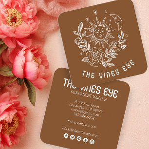 Sun Moon & Rozen Magical Boho CUSTOM Social Media Vierkante Visitekaartje