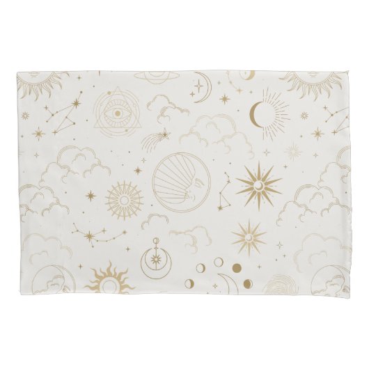 Sun Moon Stars Celestial Mystic Pattern Kussensloop (Voorkant)