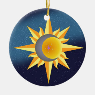 SUN MOON STARS FUSIE ABSTRACT KERAMISCH ORNAMENT