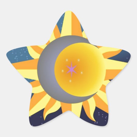 SUN MOON STARS FUSION ABSTRACT STER STICKER (Voorkant)