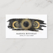 Sun Moon Stars Goud Zwart Wit Sieraden Ontwerper Visitekaartje (Voorkant)