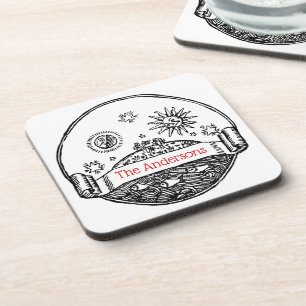  Sun Moon Stars Ocean Planet Earth Tekening Drankjes Onderzetter