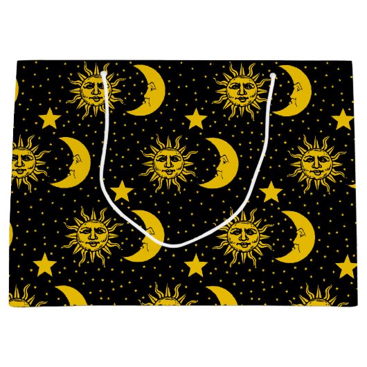 Sun Moon Stars Patroon Groot Cadeauzakje (Voorkant)