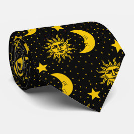 Sun Moon Stars Patroon Stropdas