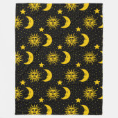 Sun Moon Stars Pattern Fleece Deken (Voorkant)