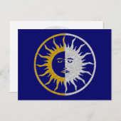 SUN & MOON-symbool - gouden zilver Briefkaart (Voorkant / Achterkant)